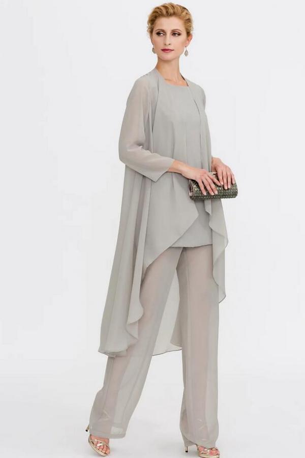 Schlichte Brautmutterkleider Chiffon | Brutmutter Anzug Günstig