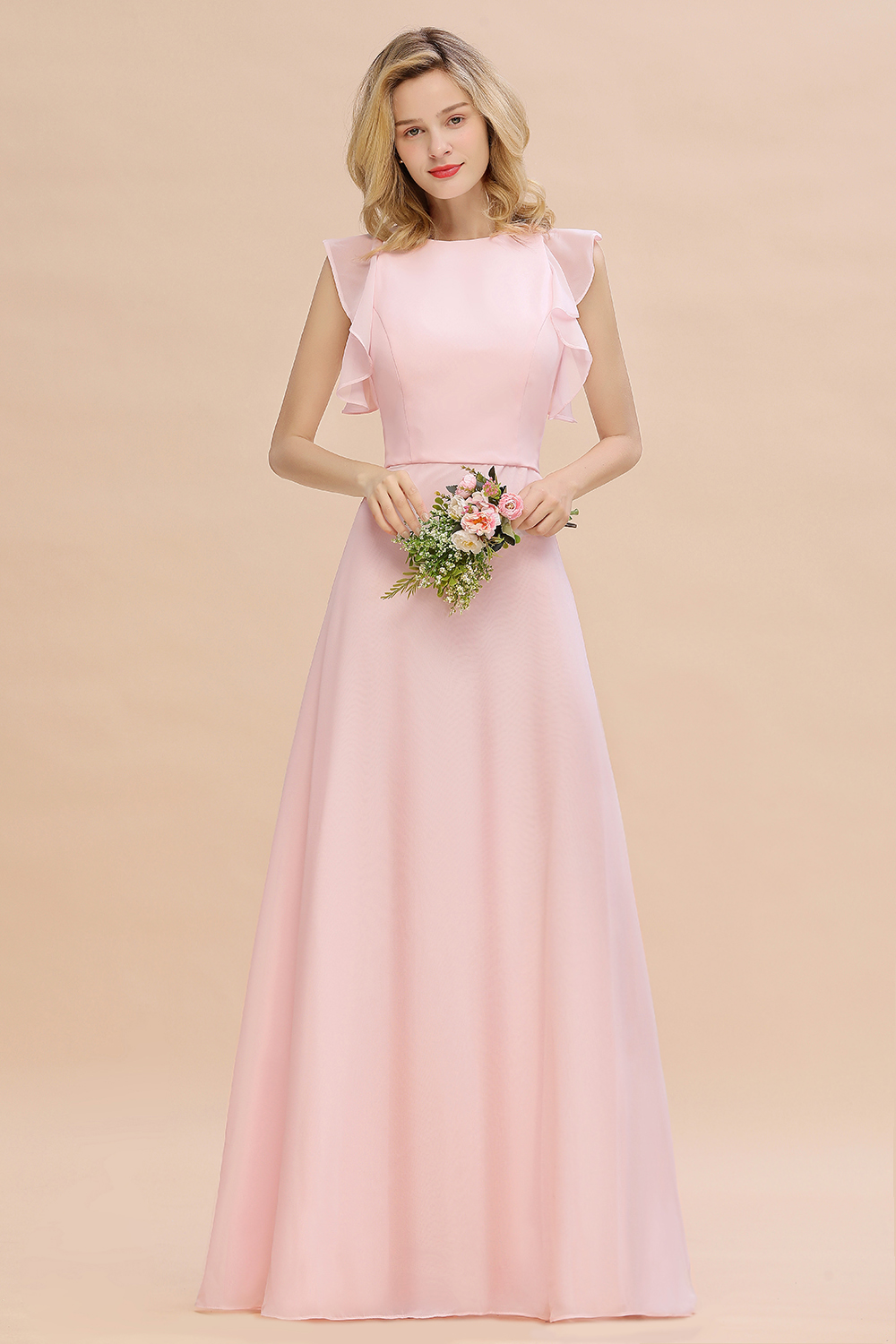 Rosa Bruatjungfernkleider Chiffon | Kleider Brautjungfer Günstig-Misshow.de