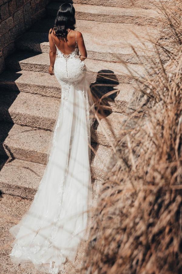 Wunderschöne Brautkleider V Ausschnitt | Hochzeitskleider Meerjungfrau Spitze