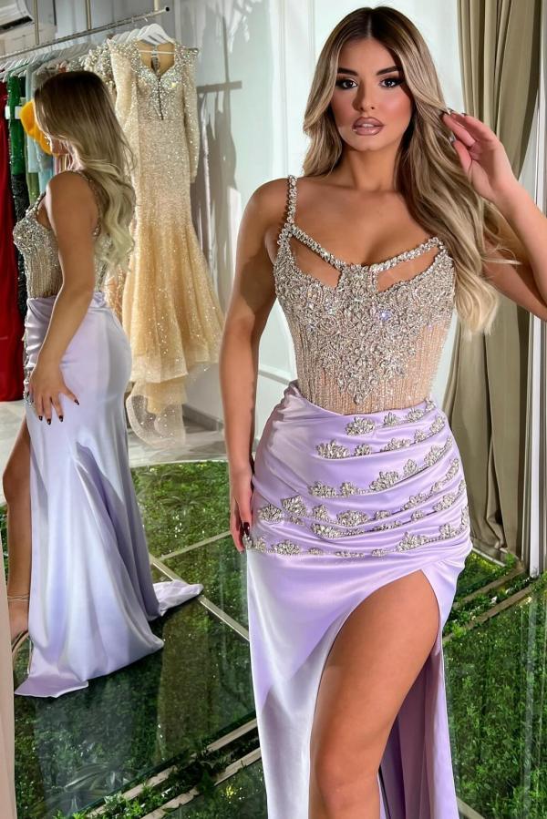Luxus Abendkleider Lang Glitzer | Abiballkleider Lilac