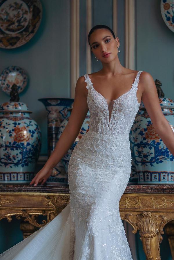 Fashion Brautkleid mit Spitze Hochzeitskleider Meerjungfrau