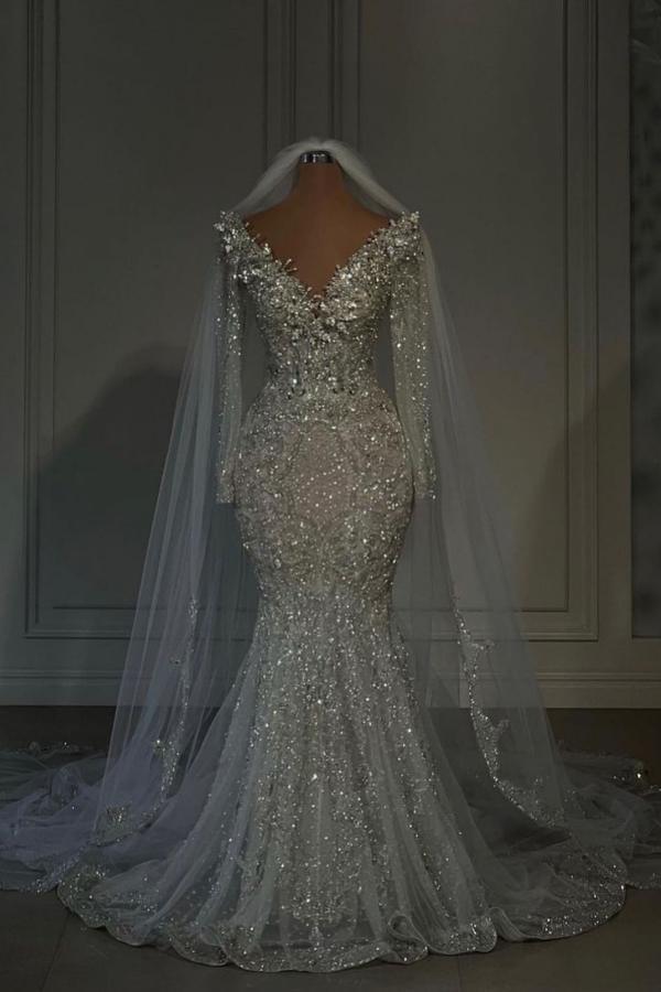 Wunderschöne Brautkleider mit Glitzer | Hochzeitskleider Meerjungfrau Stil