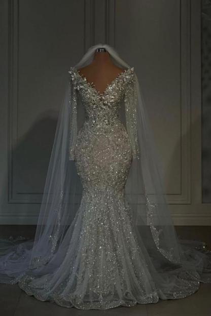 Wunderschöne Brautkleider mit Glitzer | Hochzeitskleider Meerjungfrau Stil