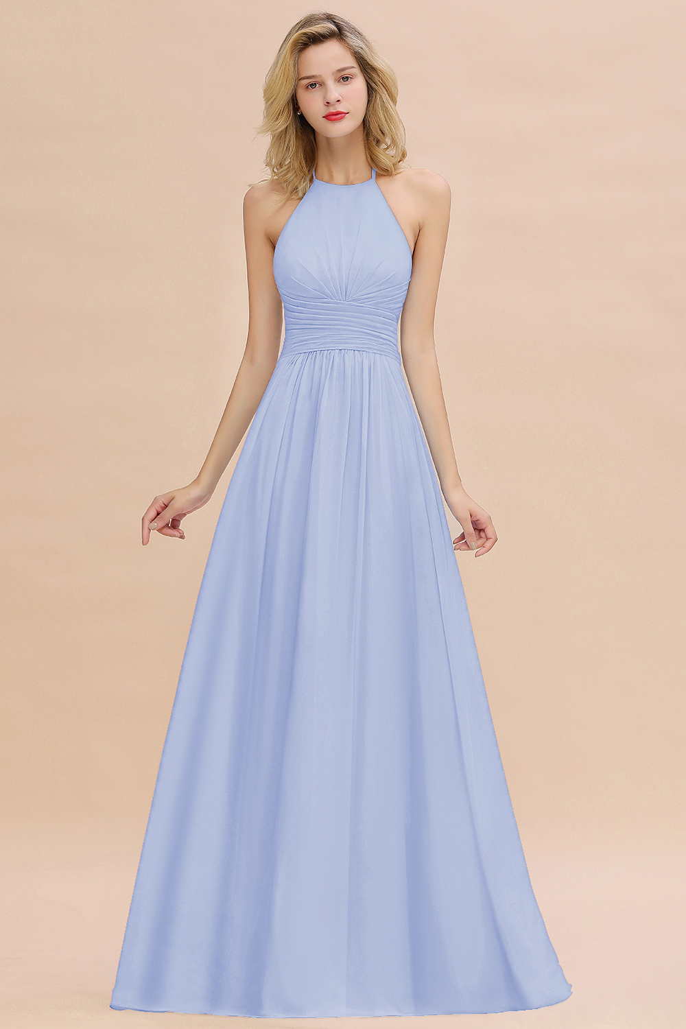 Blaues Brautjungfernkleid Chiffon | Brautjungfernkleider Lang Günstig