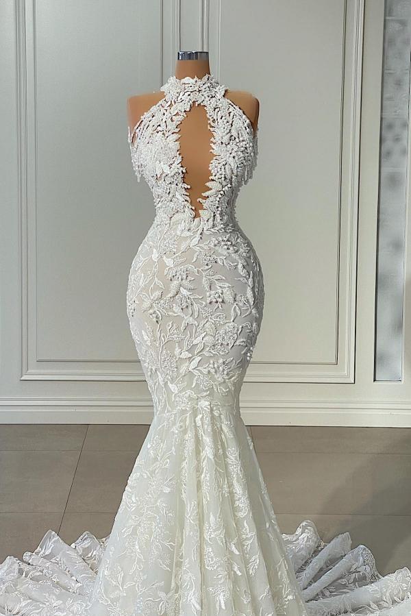 Wunderrschöne Hochzeitskleider Günstig | Brautkleider Meerjungfrau Stil Spitze-Misshow.de