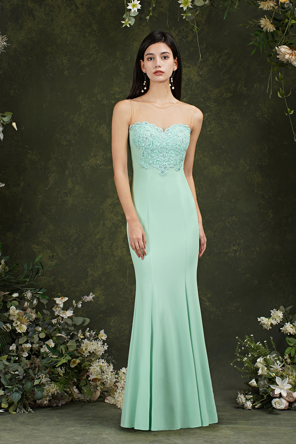 Designer Abendkleider Mint Grün | Abiballkleider Lang Günstig