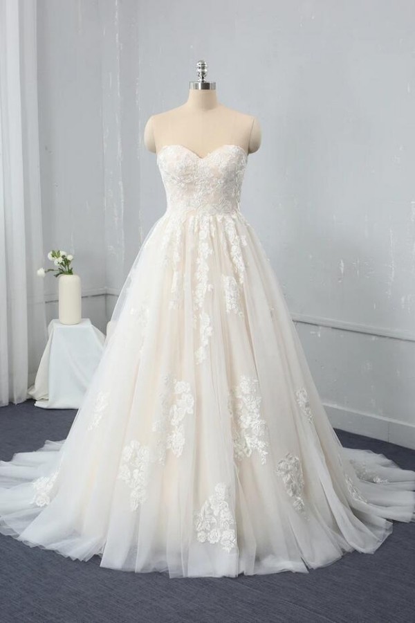 Brautkleid Standesam | A Linie Hochzeitskleid Spitze