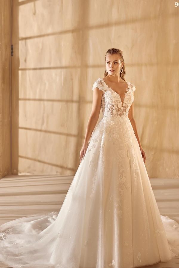 Sexy Brautkleider A Linie Spitze | Hochzeitskleider V Ausschnitt Günstig