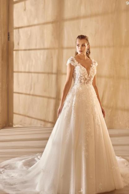 Sexy Brautkleider A Linie Spitze | Hochzeitskleider V Ausschnitt Günstig
