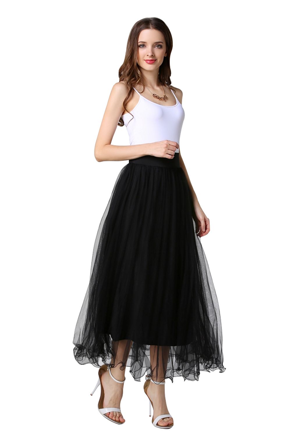 Schlechte A-Linie Petticoats lang | Prinzessin Petticoats aus weiches Netz-Misshow.de