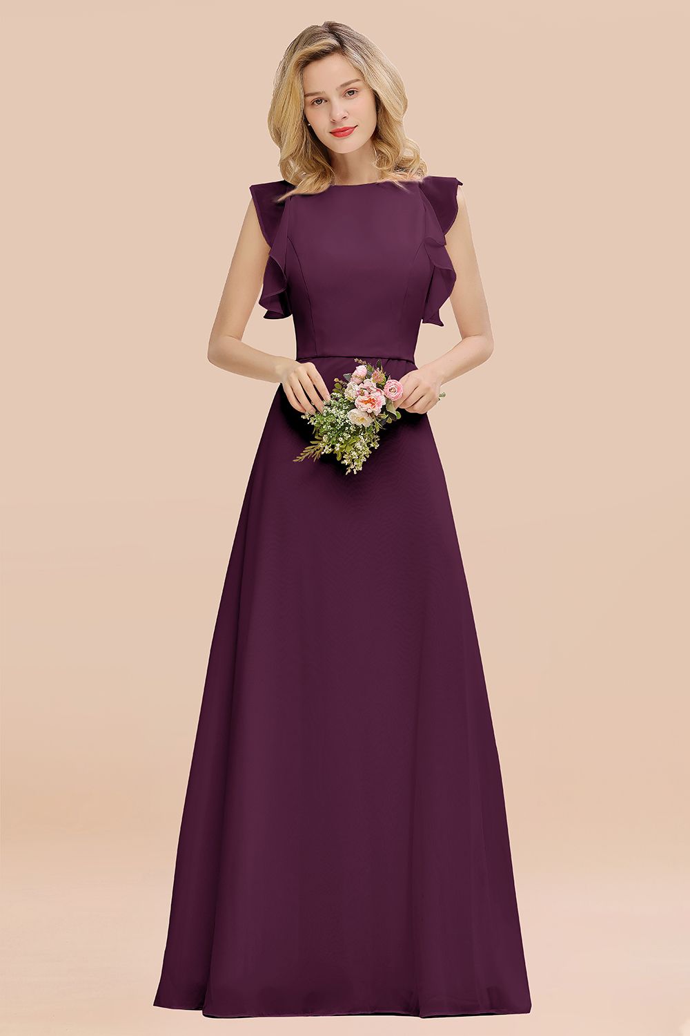 Rosa Bruatjungfernkleider Chiffon | Kleider Brautjungfer Günstig-Misshow.de