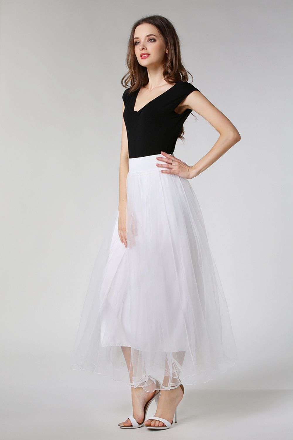 Schlechte A-Linie Petticoats lang | Prinzessin Petticoats aus weiches Netz-Misshow.de