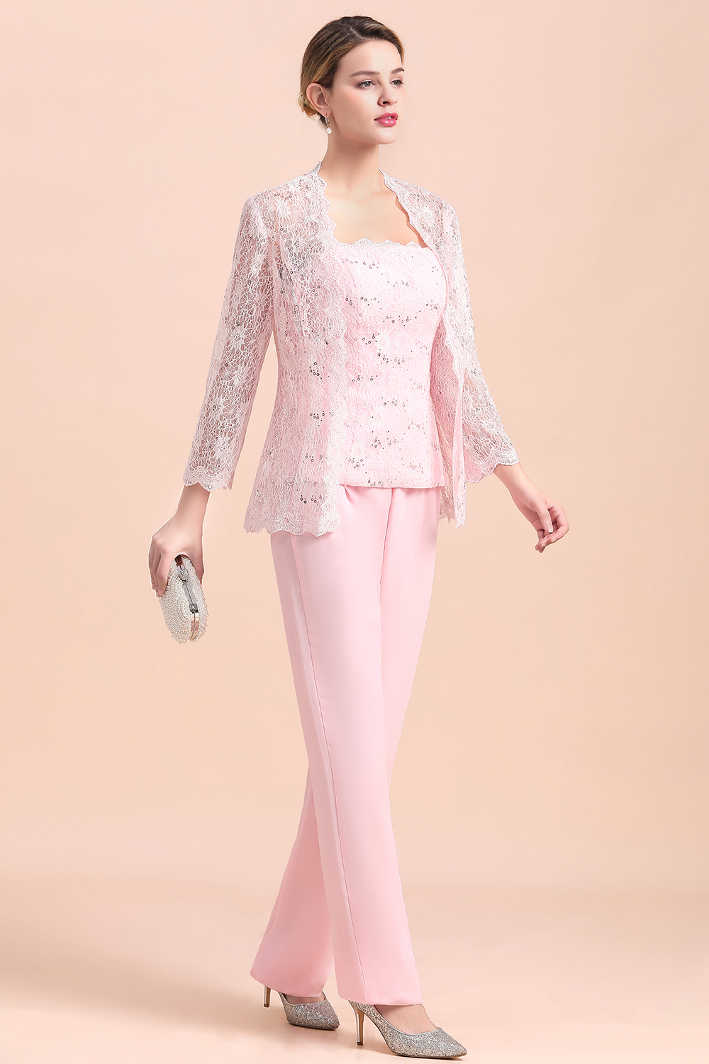 Rosa Brautmutterkleider Mit Bolero | Jumpsuit Brautmutterkleid Günstig-Misshow.de