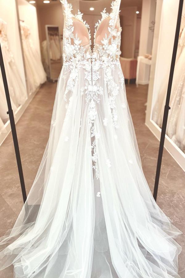 Sexy Brautkleider Günstig | Hochzeitskleider A Linie Spitze-Misshow.de