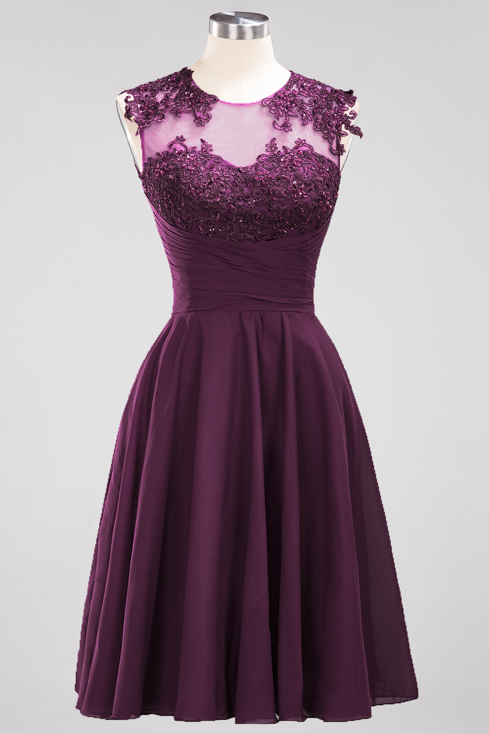 Schlichtes Abendkleid Weinrot | Cocktailkleider Kurz-Misshow.de