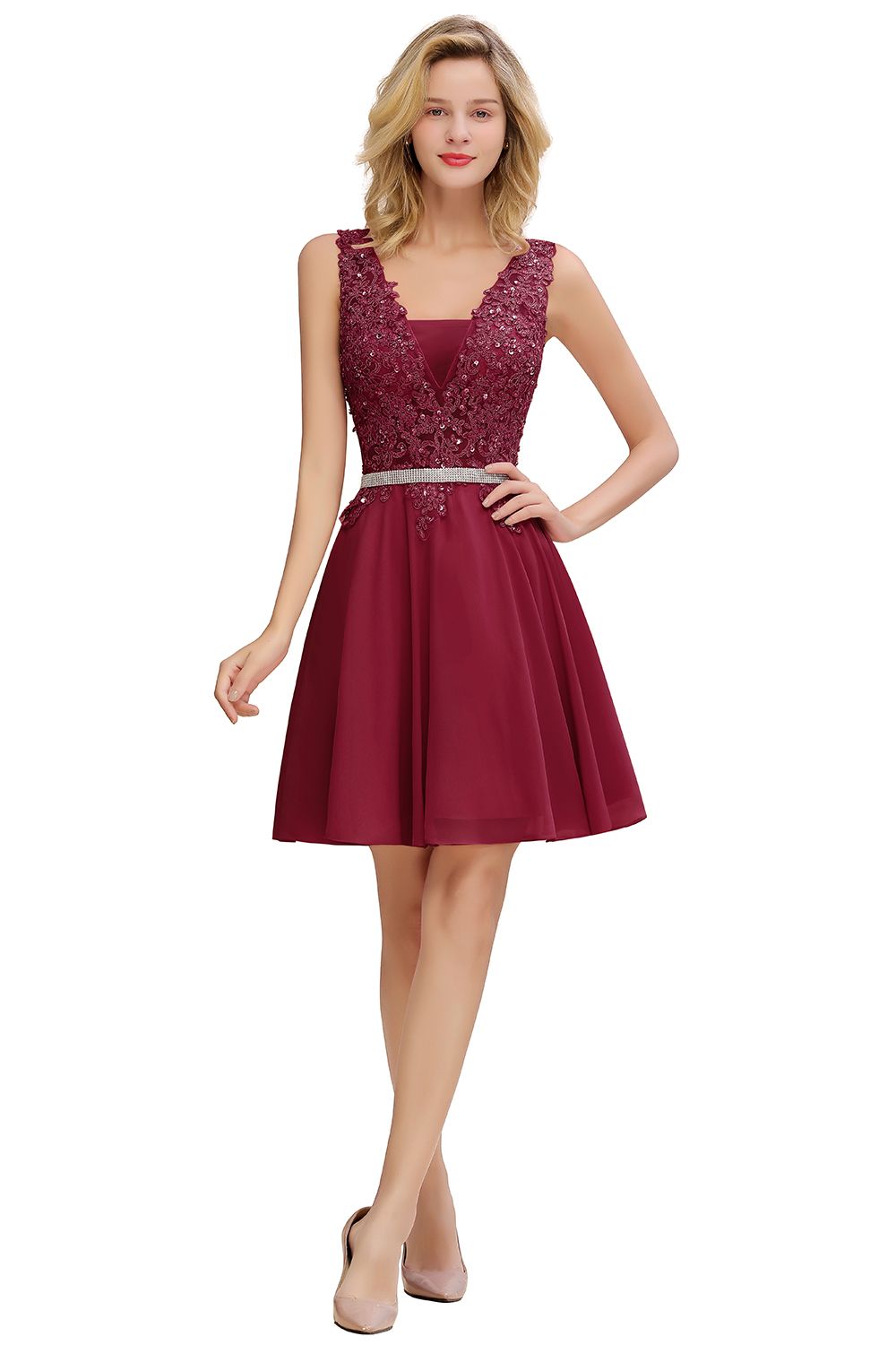 Cocktailkleid Rosa Kurz | Abendkleider Günstig Online-Misshow.de
