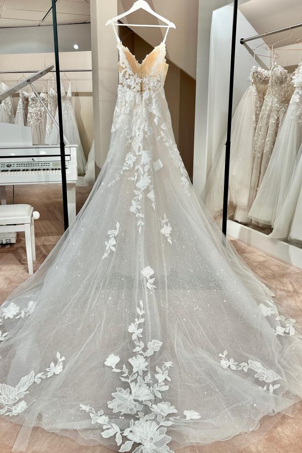 Designer Hochzeitskleider A Linie Spitze Schlichte Brautkleider Günstig-Misshow.de
