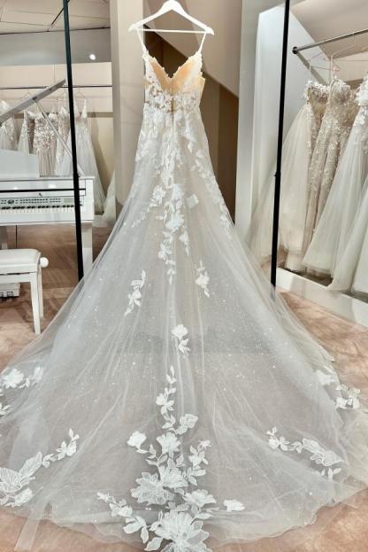 Designer Hochzeitskleider A Linie Spitze Schlichte Brautkleider Günstig
