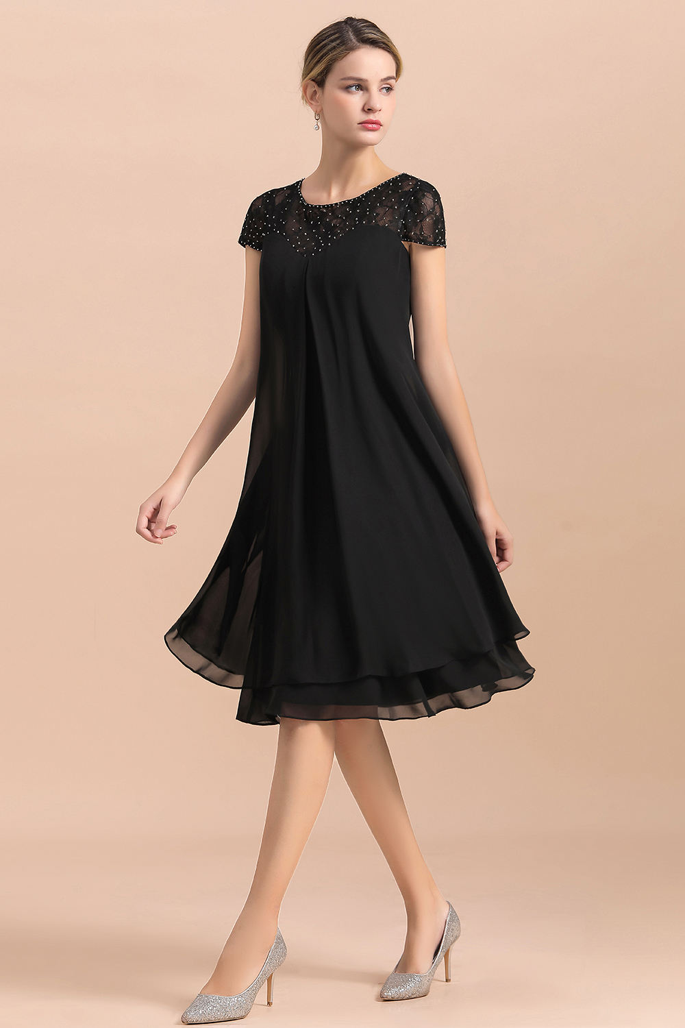 Schöne Brautmutterkleider Kurz Schwarz | Brautmutterkleid Günstig-Misshow.de