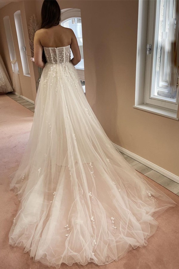 Sexy Brautkleider A Linie | Hochzeitskleider mit Spitze