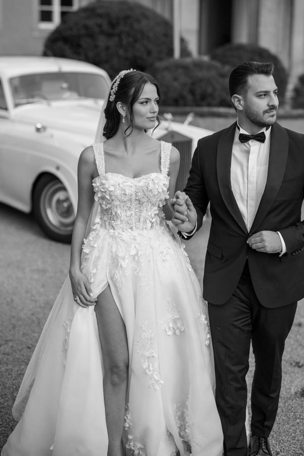 Wunderschöne Brautkleider A Linie | Hochzeitskleider Spitze mit Blumen