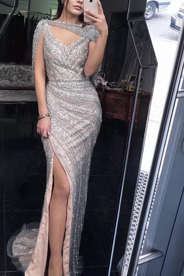Extravagante Abendkleider Lang Glitzer | Abiballkleider Abendmoden Online