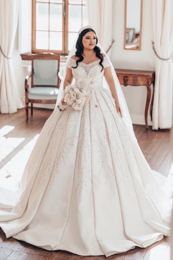 Luxus Hochzeitskleider Prinzessin | Satin Brautkleider-Misshow.de