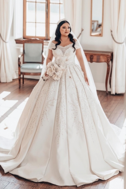 Luxus Hochzeitskleider Prinzessin | Satin Brautkleider