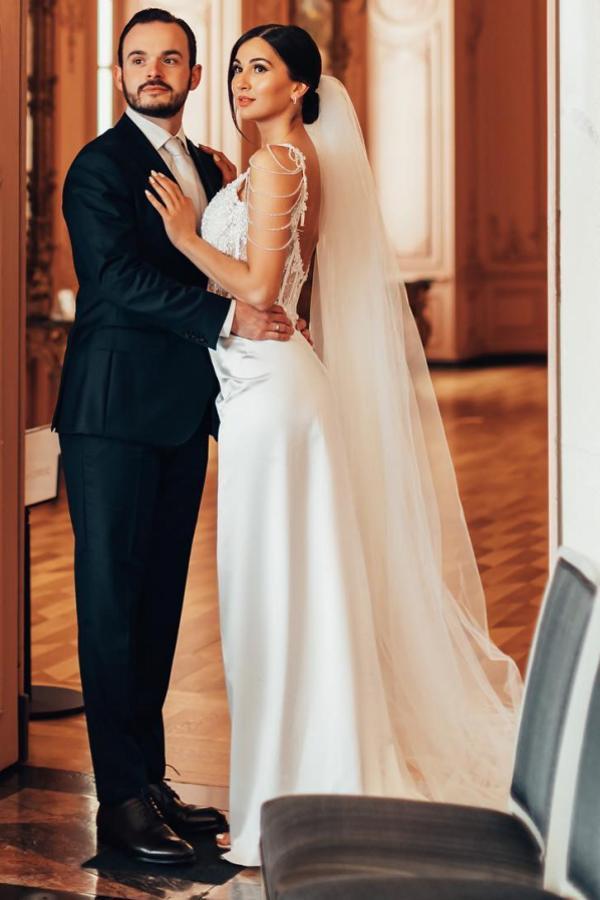 Satin Brautkleider Meerjungfrau | Hochzeitskleider mit Spitze