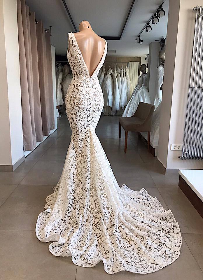 Elegante Brautkleid Spitze Meerjungfrau | Hochzeitskleid Günstig Online