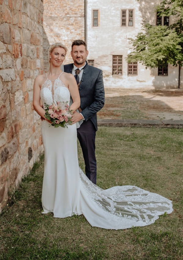Schöne Hochzeitskleider Meerjungfrau Spitze | Brautkleider mit Schleppe