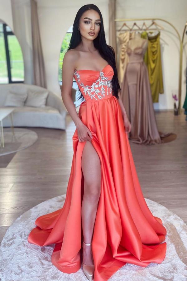 Abendkleider Wassermelonen Lang Ballkleid günstig online-Misshow.de