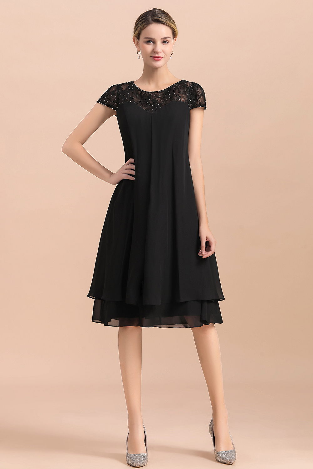 Schöne Brautmutterkleider Kurz Schwarz | Brautmutterkleid Günstig