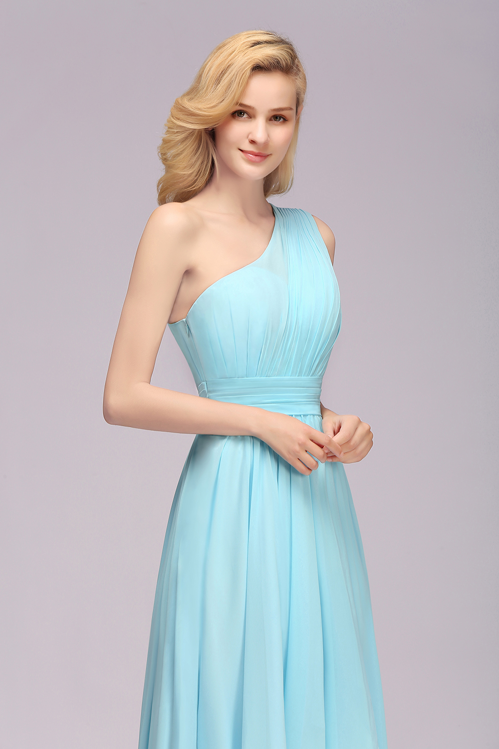 Brautjungfernkleider Blau | Chiffon Kleider Günstig Online-Misshow.de