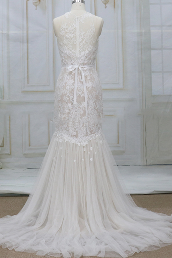 Brautkleider Meerjungfrau Günstig | Hochzeitskleider mit Spitze-Misshow.de
