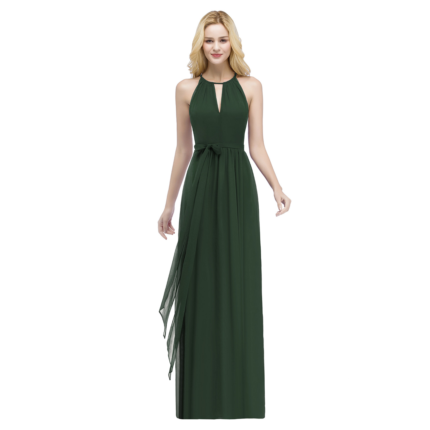 Schlichtes Abendkleid Weinrot | Abiballkleider Lang Günstig-Misshow.de