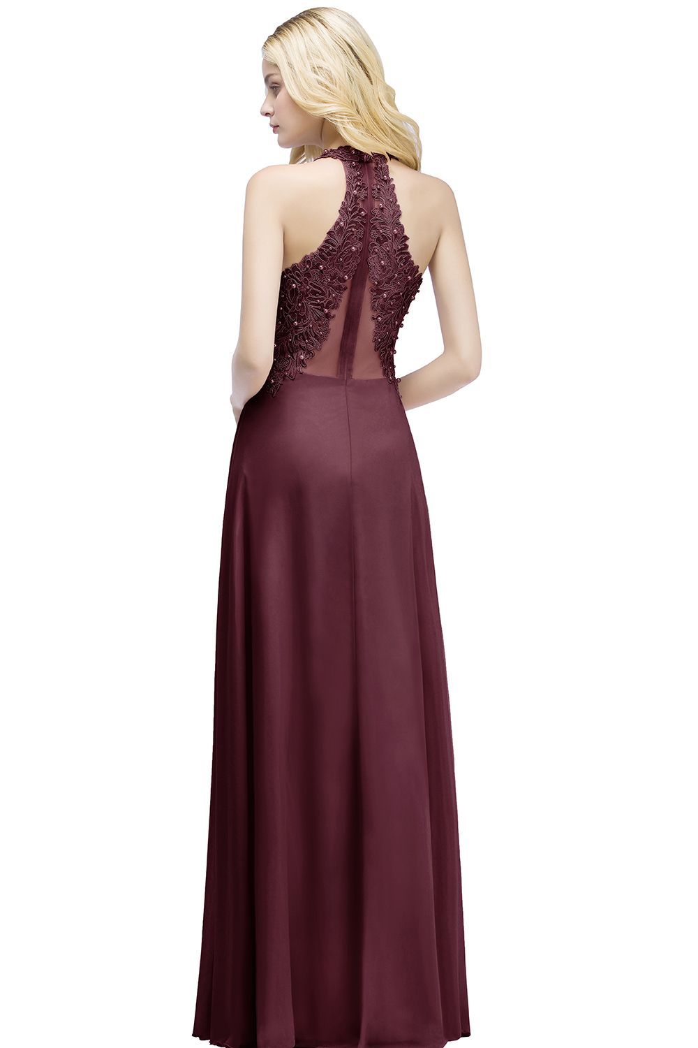 Schlichtes Abendkleid Lang Rosa | Abendmoden Online