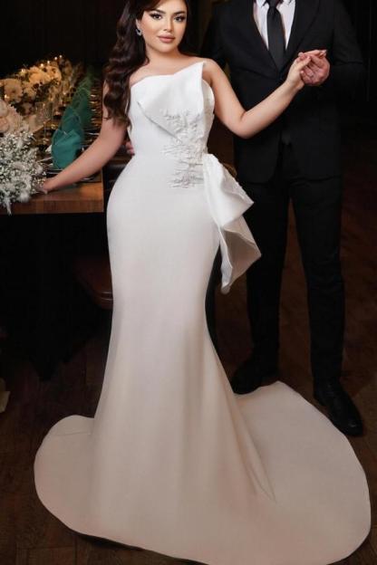 Elegante Hochzeitskleider Günstig | Schlichte Brautkleider Meerjungfrau