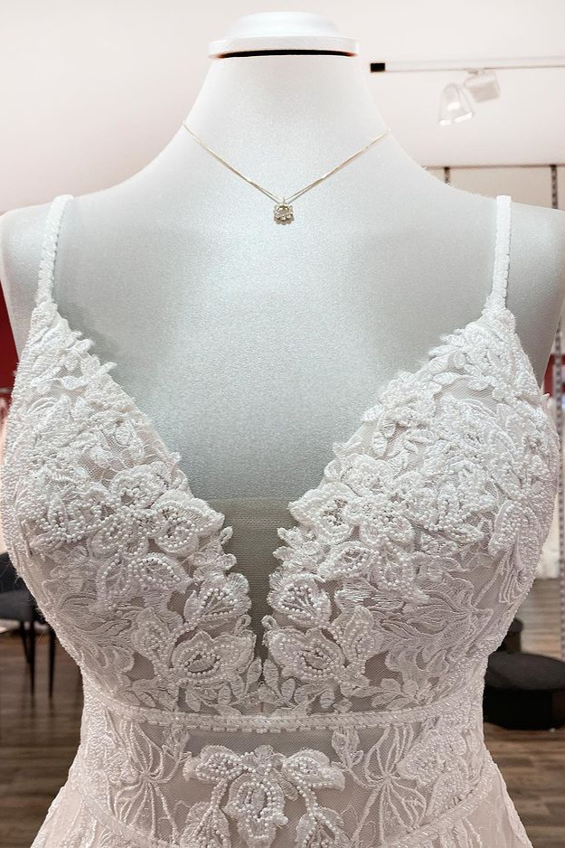 Modern Brautkleider A Linie | Hochzeitskleider mit Spitze-Misshow.de
