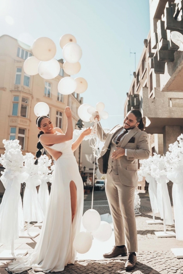 Schöne Hochzeitskleider Lang Weiß | Brautkleider Meerjungfrau