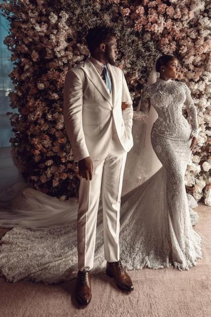 Modern Brautkleider mit Ärmel | Hochzeitskleider Meerjungfrau Spitze