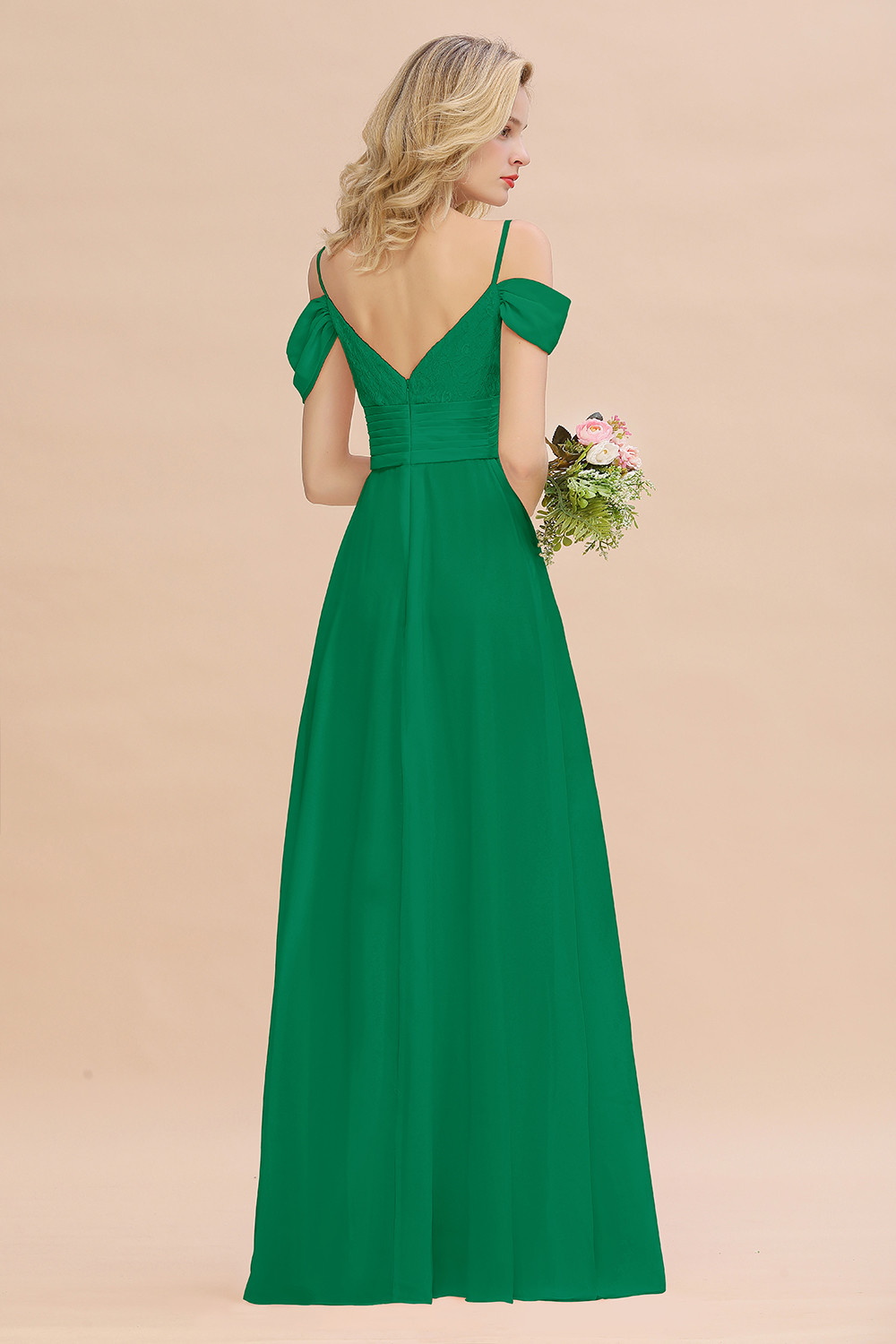 Brautjungfernkleider Lang Rosa | Chiffon Kleider Abendmoden-Misshow.de