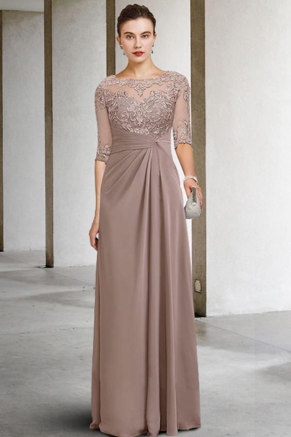 Brautmutterkleider Lang Grün | Chiffon Kleider für Brautmutter