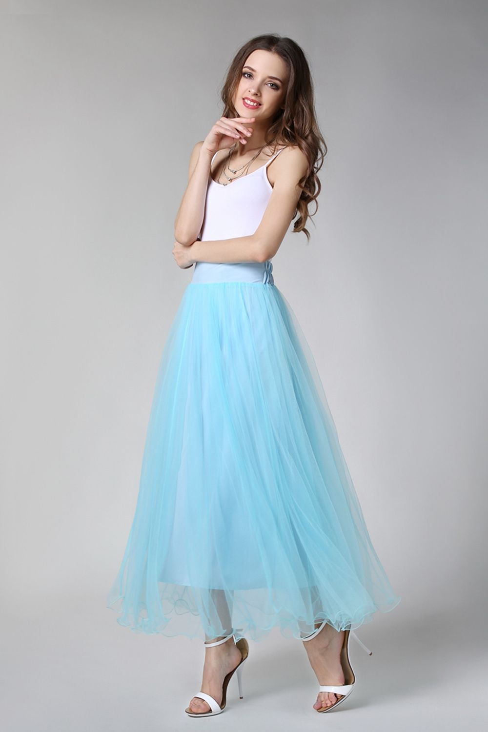 Schlechte A-Linie Petticoats lang | Prinzessin Petticoats aus weiches Netz-Misshow.de