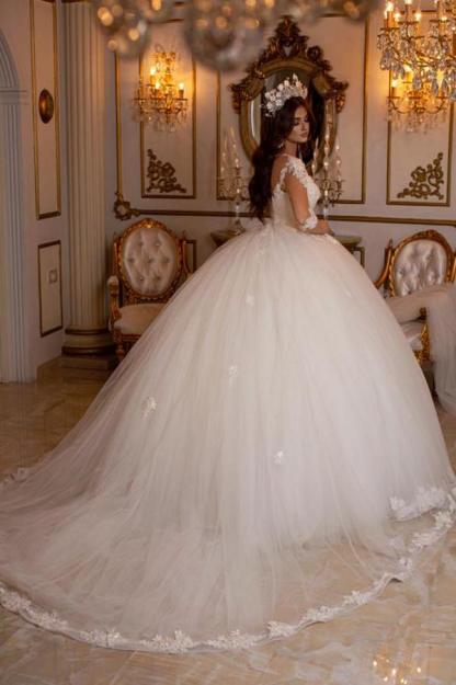 Prinzessin Brautkleider mit Spitze | Hochzeitskleider Lang Ärmel