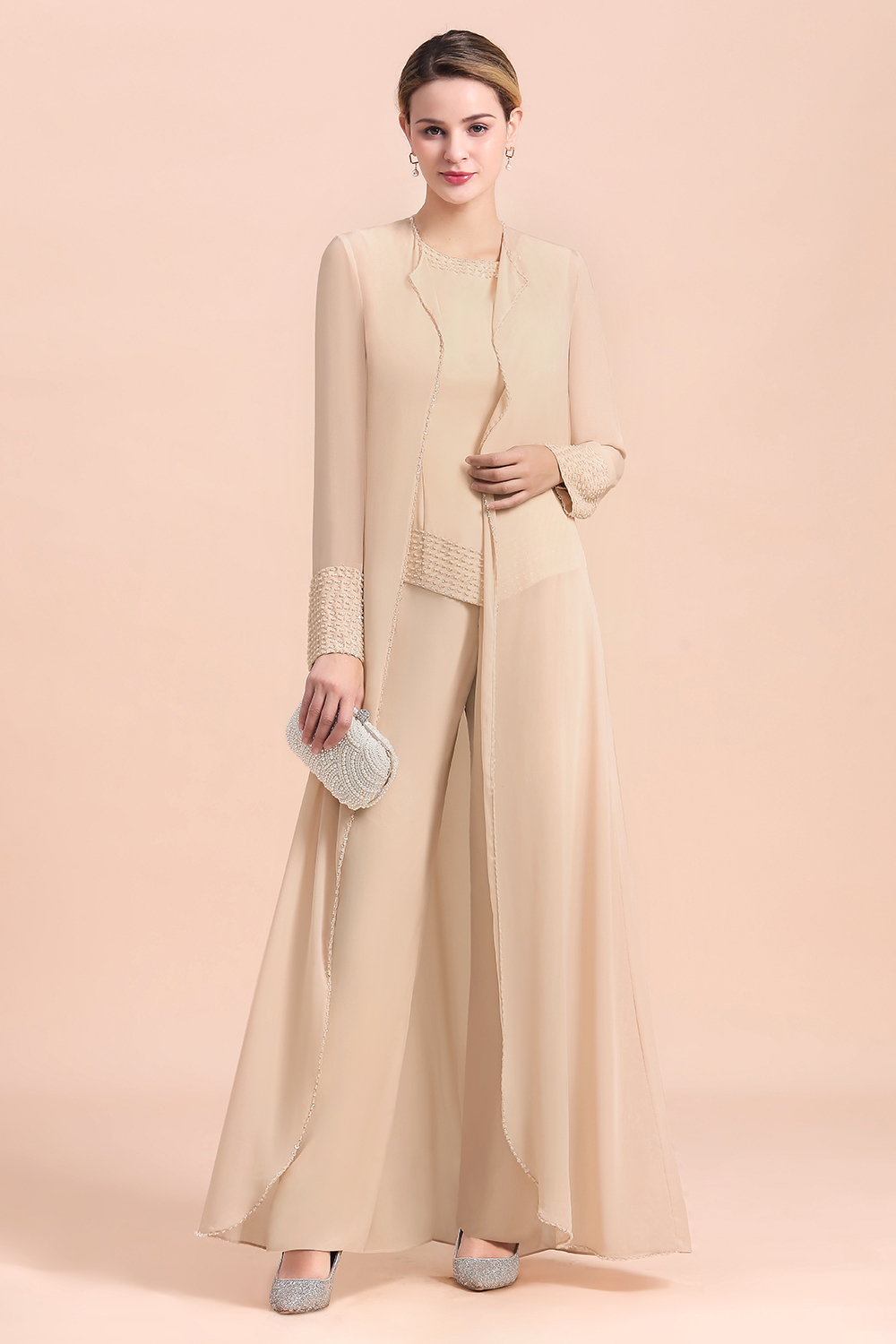 Champagne Brautmutterkleider Mit Jacket | Jumpsuit Brautmutterkleid