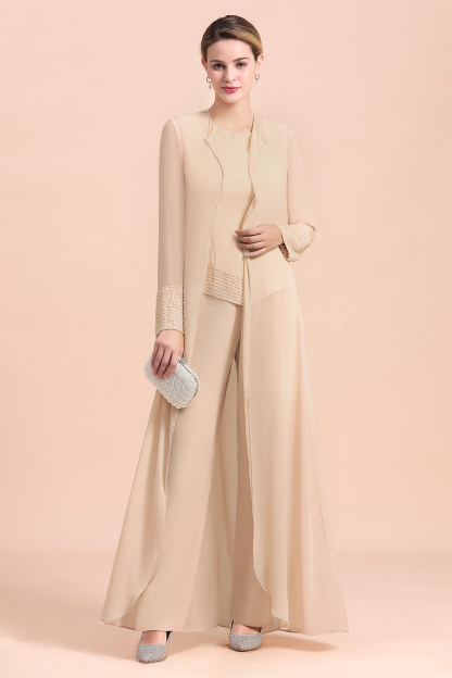 Champagne Brautmutterkleider Mit Jacket | Jumpsuit Brautmutterkleid
