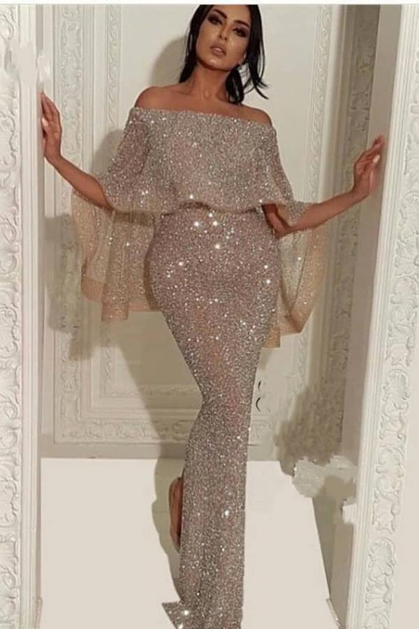 Elegante Abendkleider Mit Glitzer | Abiballkleid Lang Günstig Online