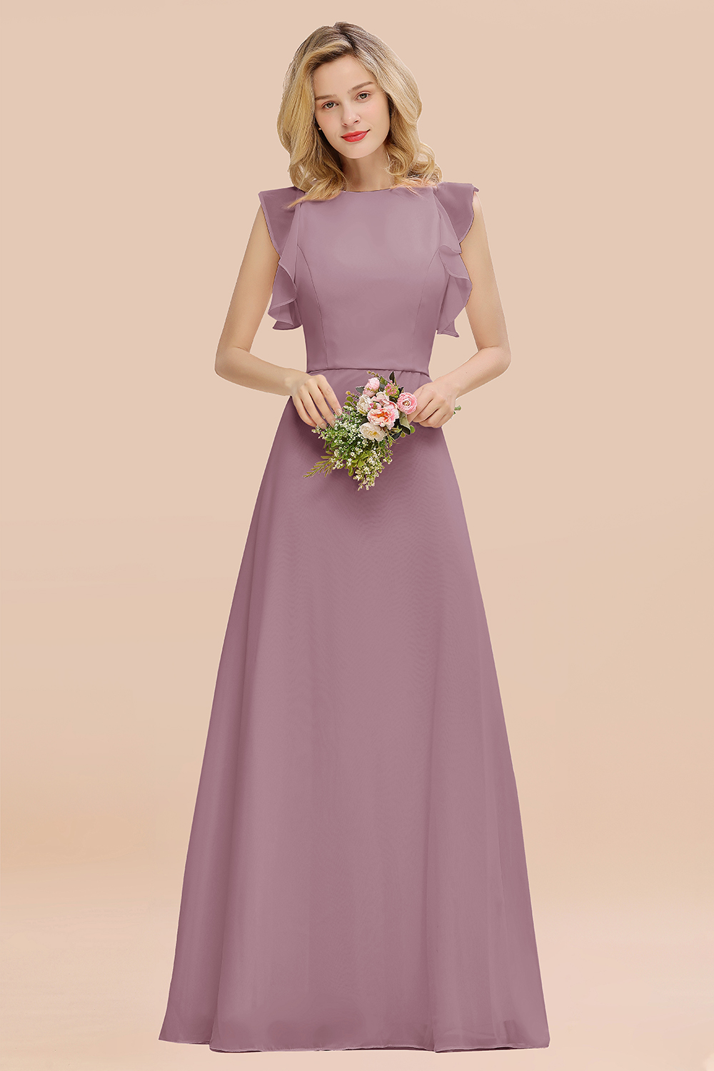 Rosa Bruatjungfernkleider Chiffon | Kleider Brautjungfer Günstig-Misshow.de