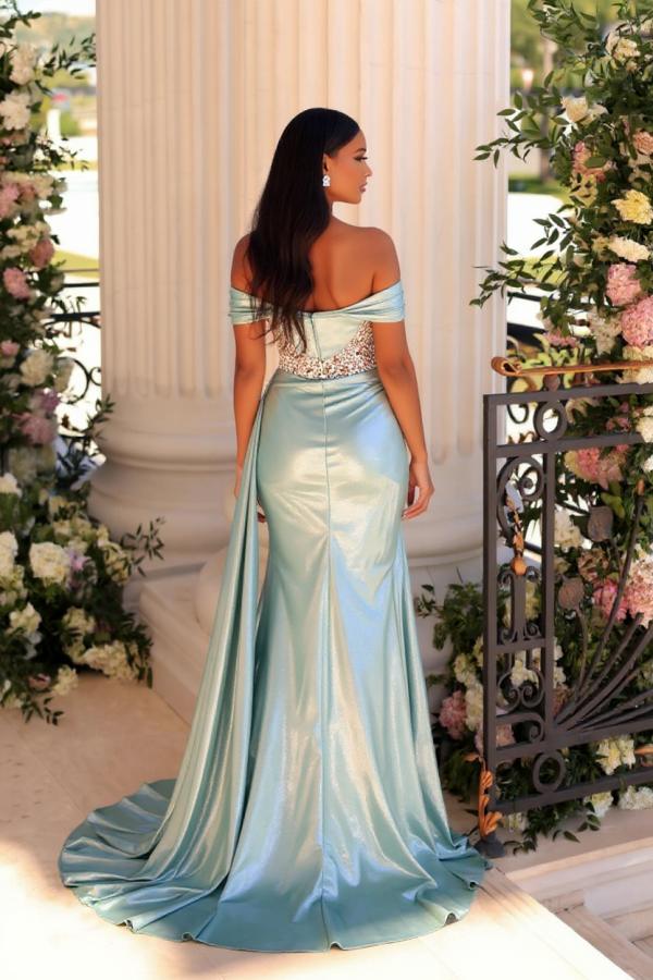 Designer Abiballkleider Blau | Abiballkleider Lang Glitzer-Misshow.de